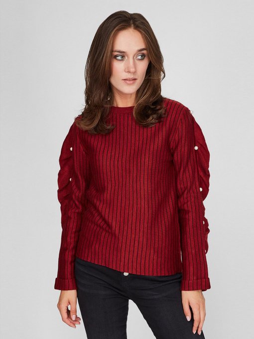 Джемпер Sassofono модель A201-SC-27625, Бордовий Фото