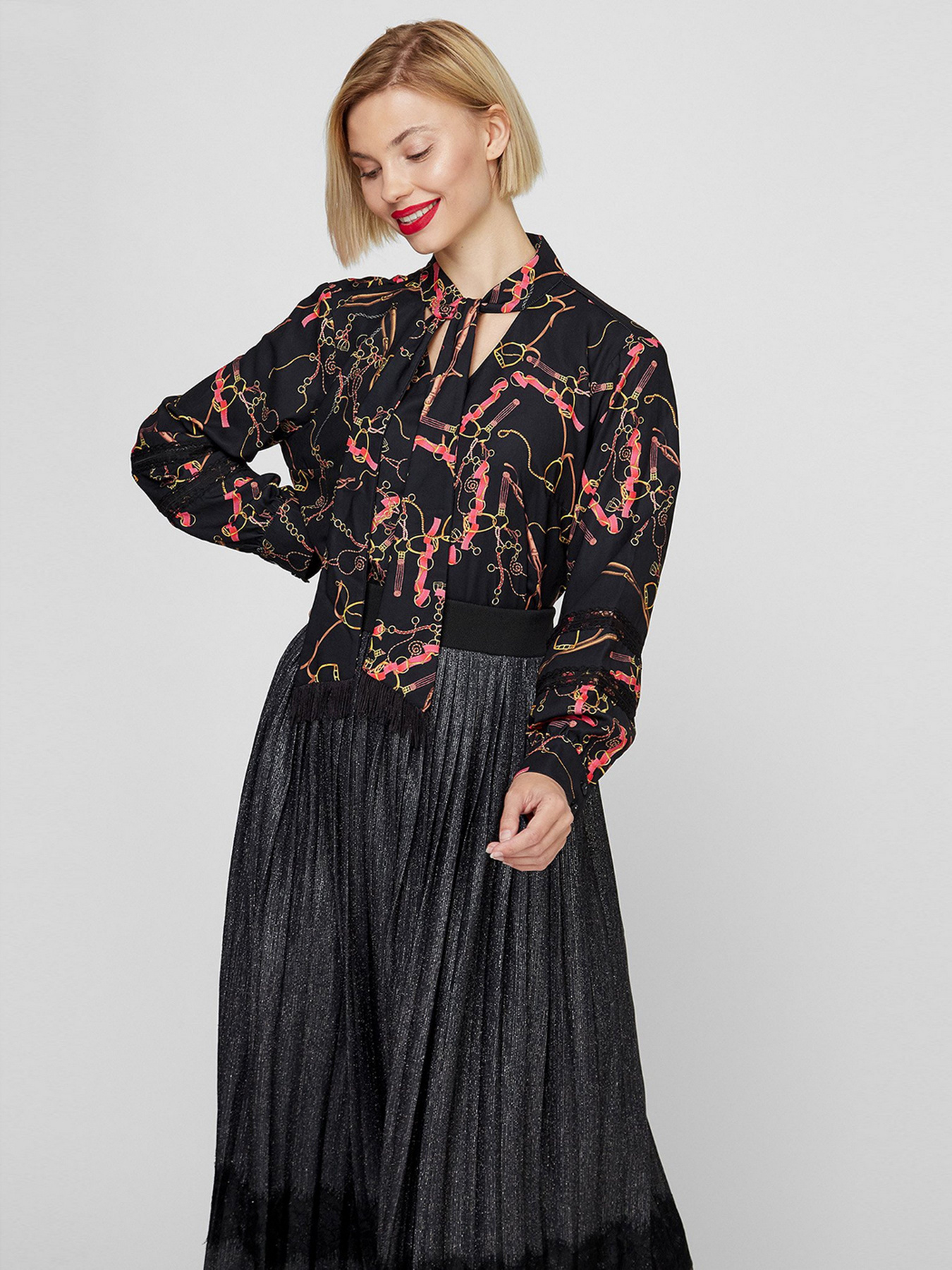 Блуза Sassofono модель A201-SF-203111-1, Чорний Фото