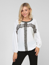 Блуза Sassofono модель A201-SF-265151, МОЛОЧНИЙ-ХАКІ Блуза Sassofono модель A201-SF-265151, МОЛОЧНИЙ-ХАКІ Фото