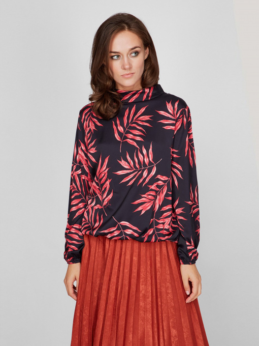 Блуза Sassofono модель A201-SF-269112, ЧОРНИЙ-ЧЕРВОНИЙ Фото