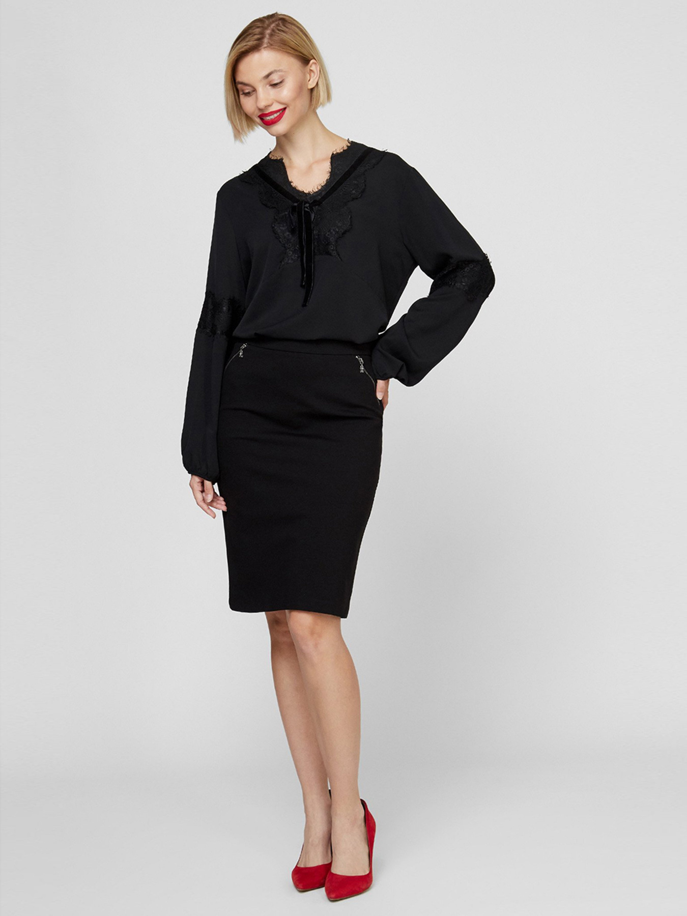 Блуза Sassofono модель A201-SF-273111, ЧОРНИЙ Фото