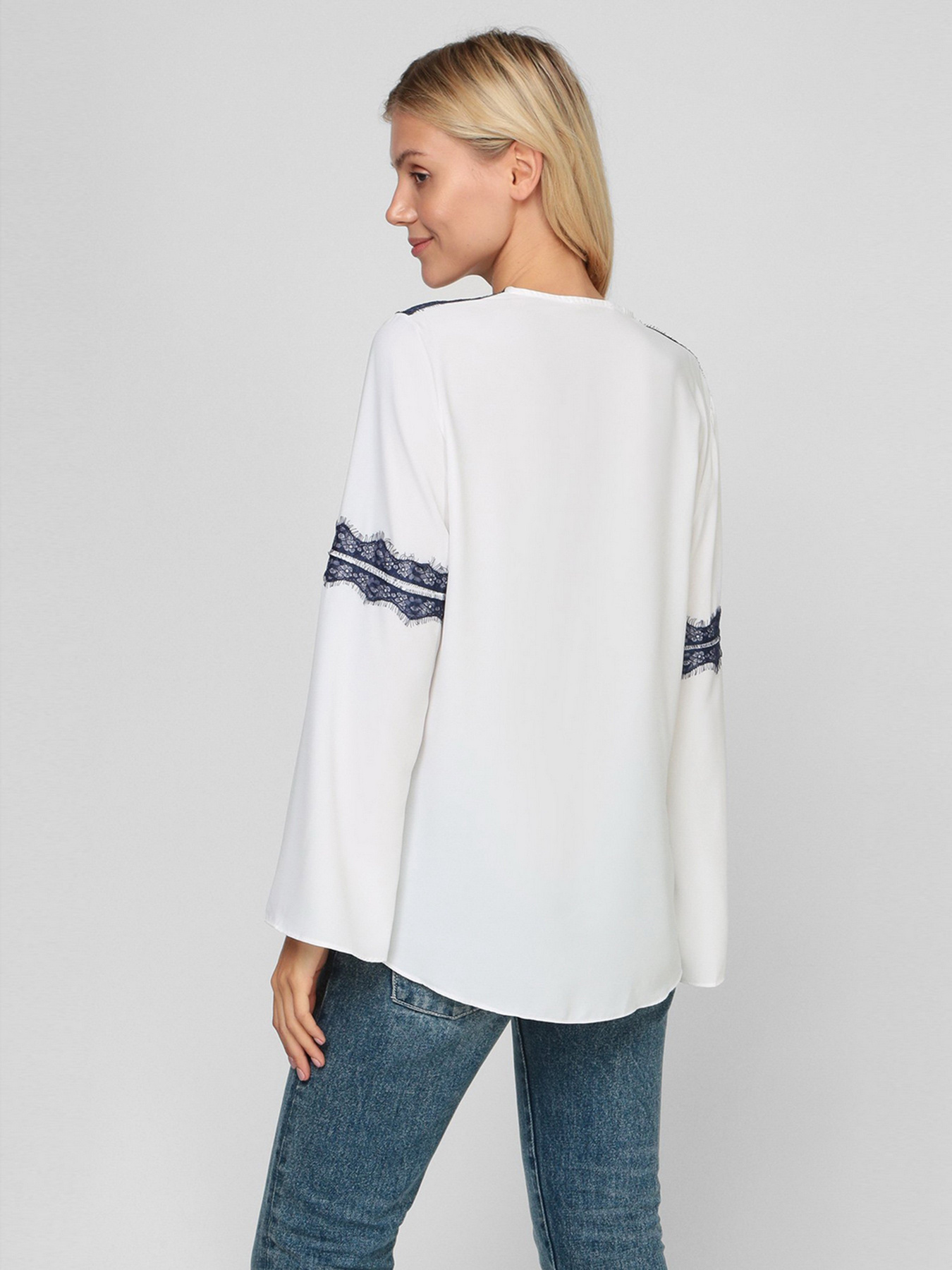 Блуза Sassofono модель A201-SF-284111, МОЛОЧНИЙ-СИНІЙ Фото