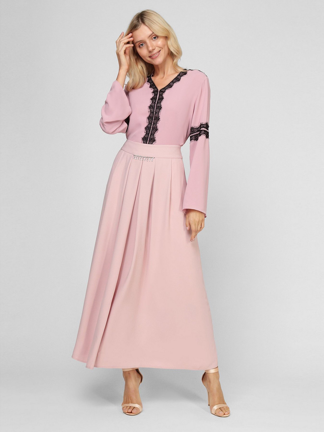 Блуза Sassofono модель A201-SF-284111, ТЕМНО ПУДРОВИЙ Фото