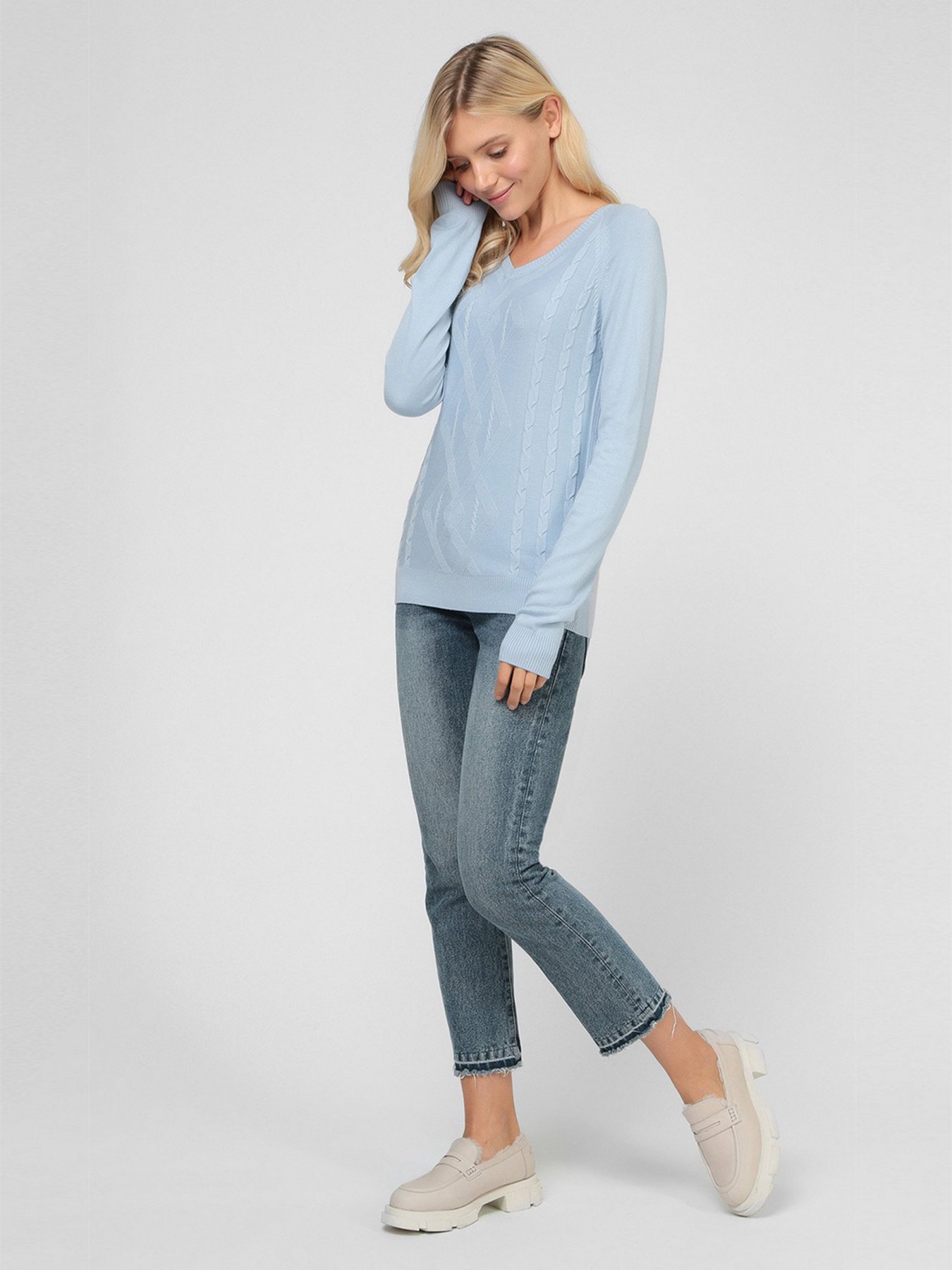 Джемпер Sassofono модель A191-SF-473113, НАСИЧЕНИЙ БЛАКИТНИЙ Фото