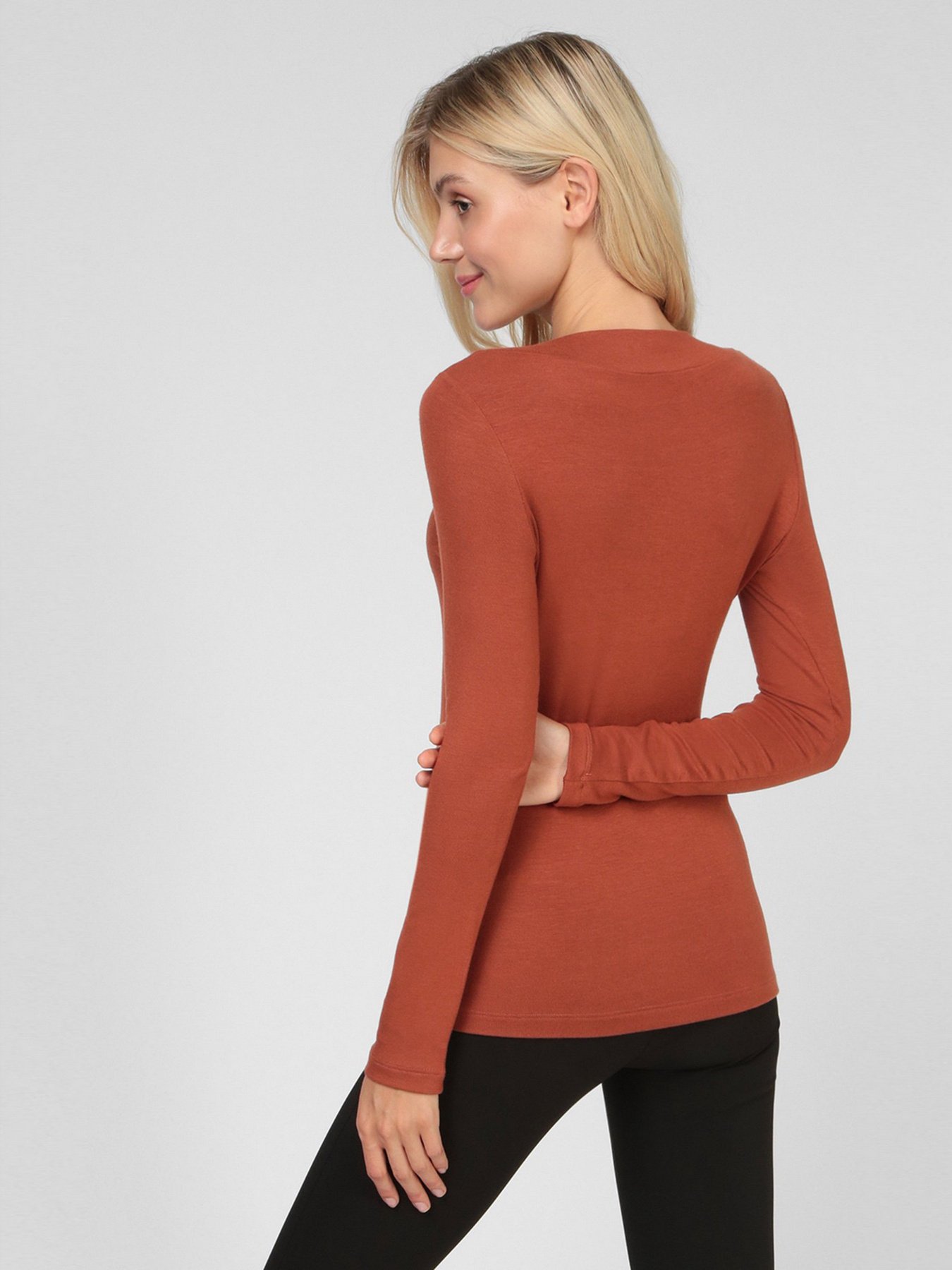 Лонгслів Sassofono модель A201-SF-316112-1, ЦЕГЛЯНИЙ Фото