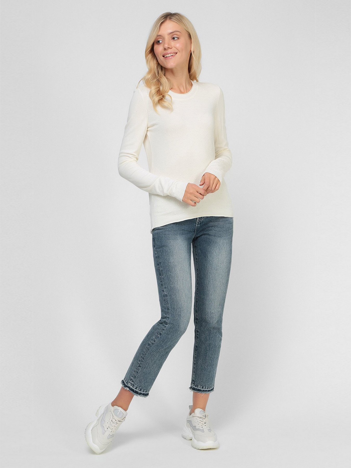 Джемпер Sassofono модель A191-SF-474112, МОЛОЧНИЙ Фото