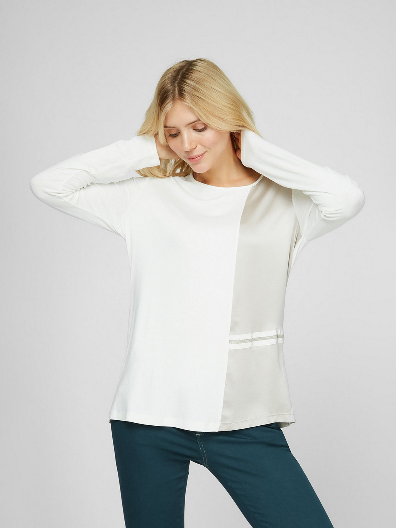 Лонгслів Sassofono модель A201-SF-41361, МОЛОЧНИЙ Фото