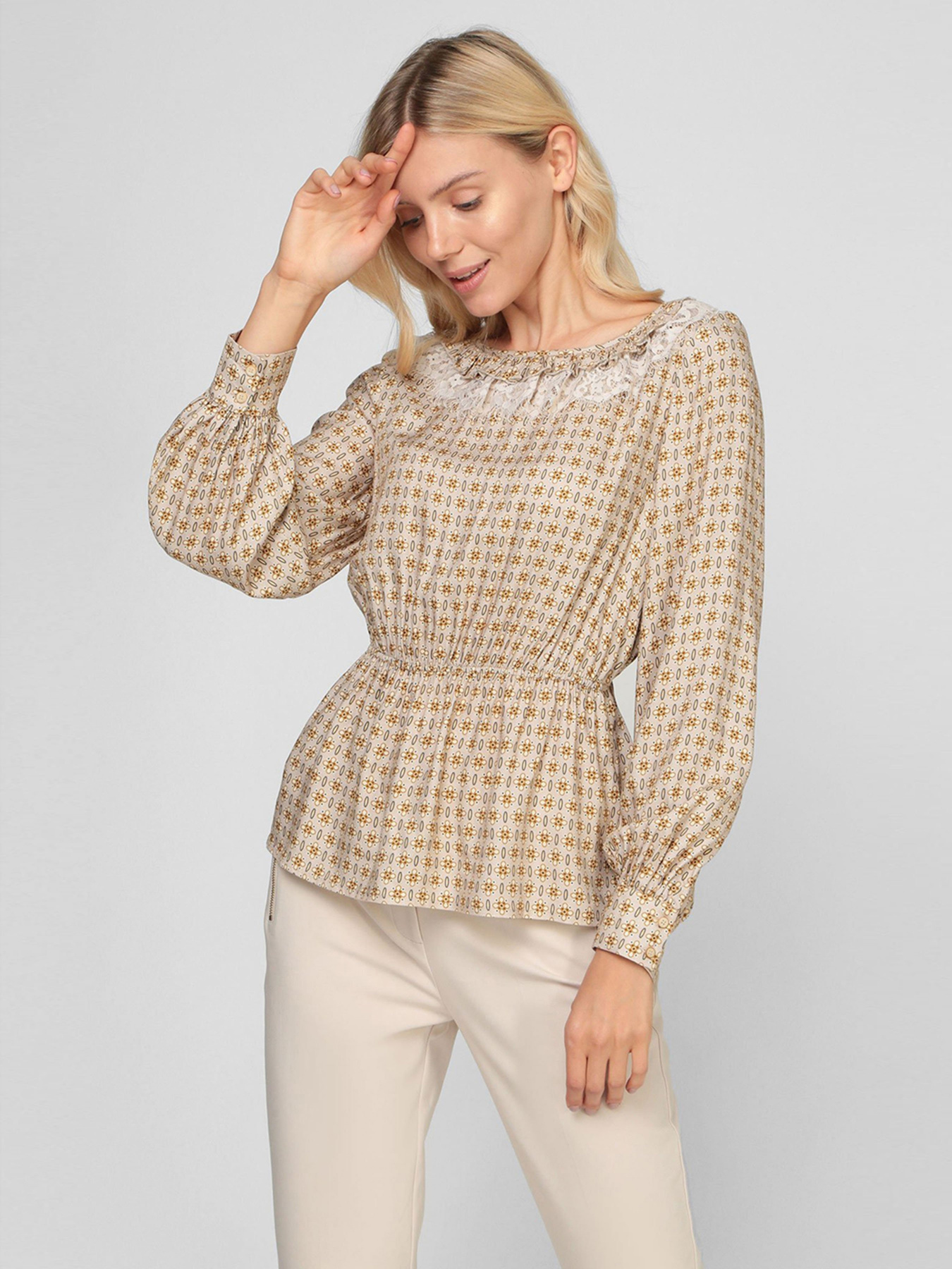 Блуза Sassofono модель A201-SF-46139, БЕЖЕВИЙ Фото