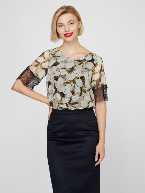 Блуза Sassofono модель A201-SF-46249, БЕЖЕВИЙ Фото