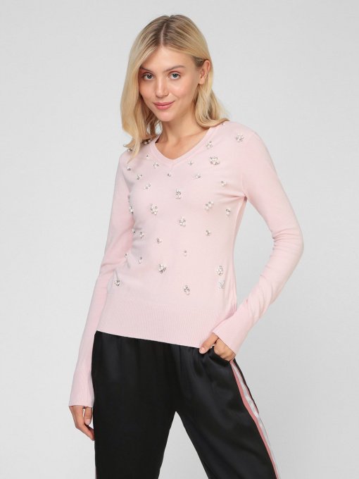 Джемпер Sassofono модель A201-SF-790113-1, ПУДРОВИЙ Фото