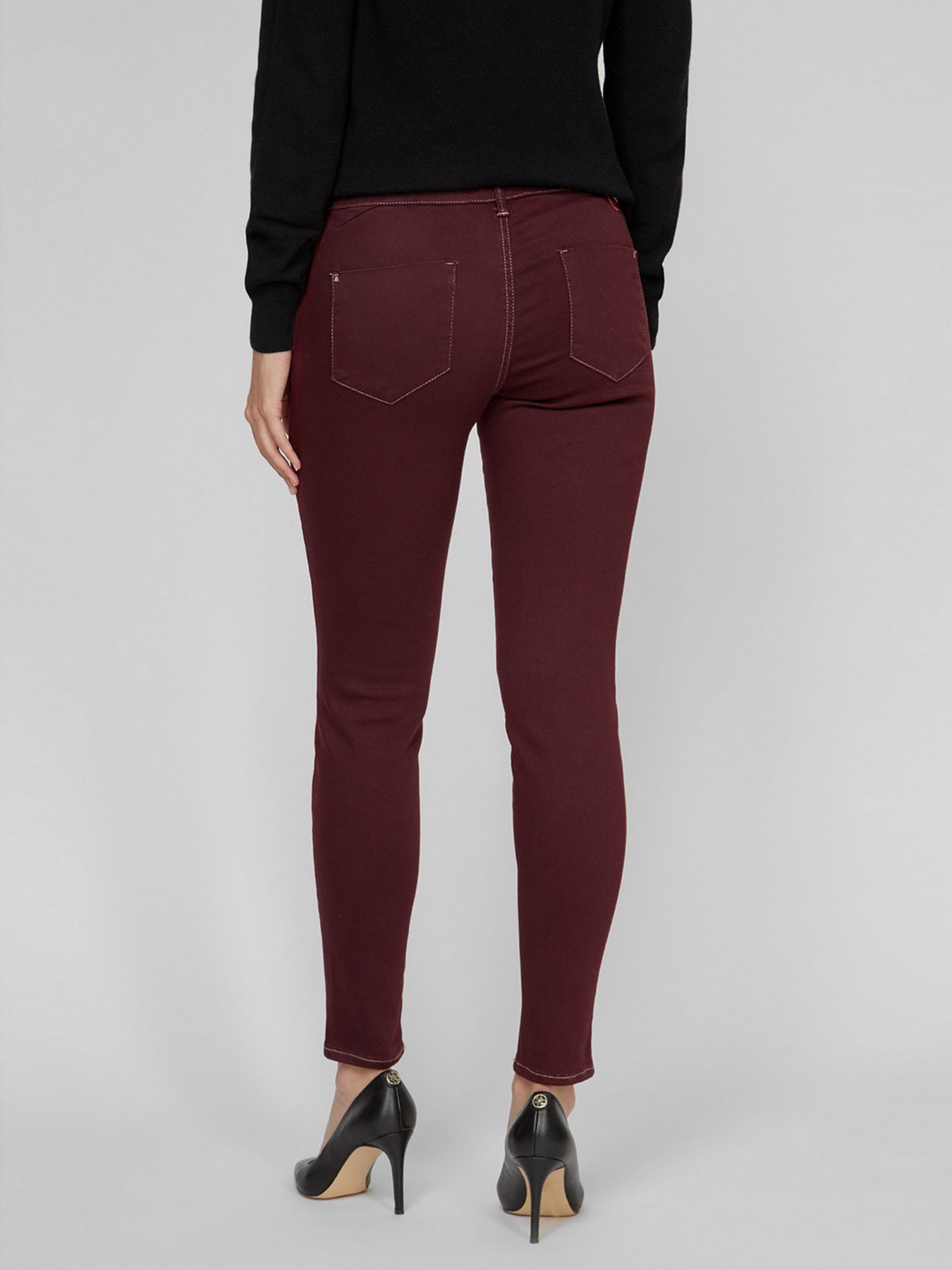 Скинни джинсы Sassofono модель A191-SF-321011, Бордовий Фото