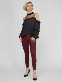 Брюки повседневные Sassofono модель A191-SF-321011-1, Бордовий Фото