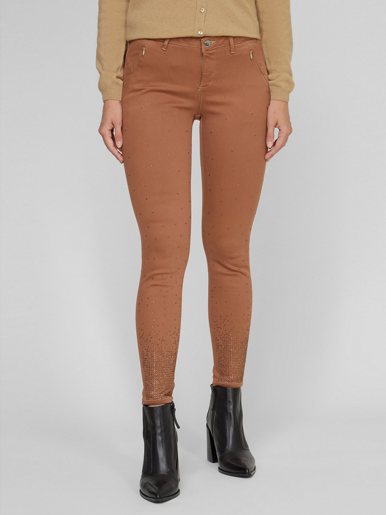 Скіні джинси Sassofono модель A191-SF-321011-2, Темно-бежевий Фото