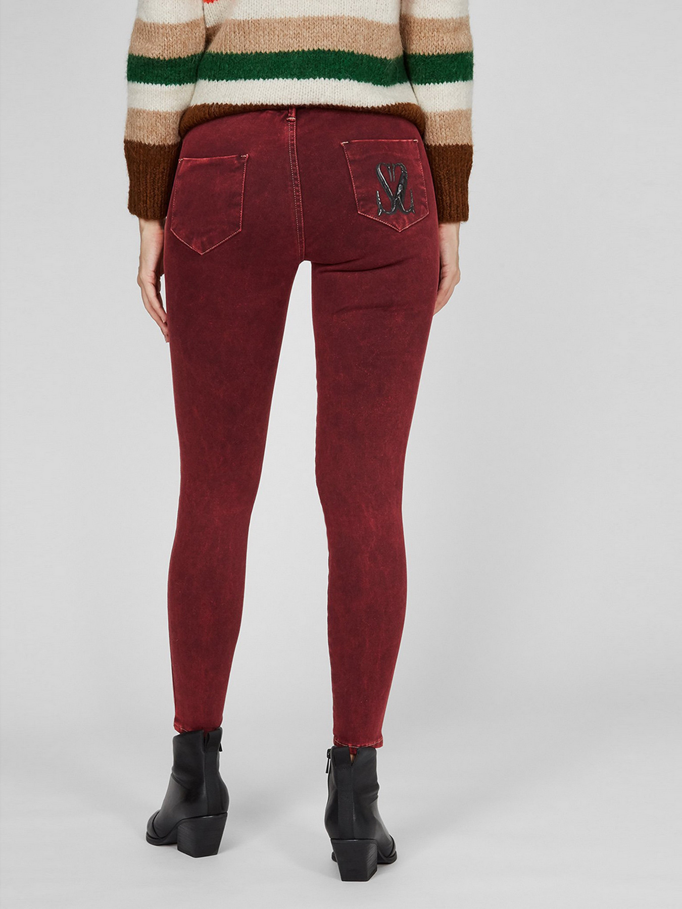 Скинни джинсы Sassofono модель A191-SF-321012, Бордовий Фото