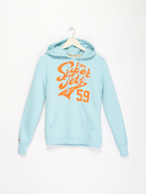 Худі Superdry модель RN1276853_блакитний з помаранчевим Фото