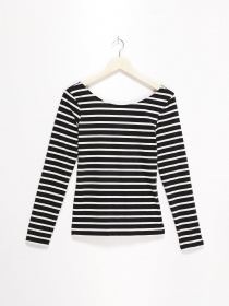 Лонгслів SPRINGFIELD модель 6762557_чорний з білим Фото