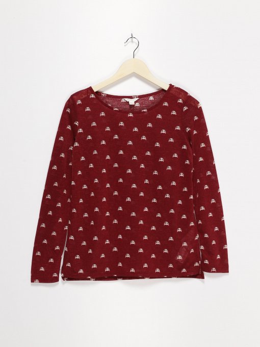 Лонгслив SPRINGFIELD модель 6763480_бордовий комб. Фото