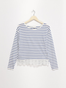 Лонгслів SPRINGFIELD модель 6764215_білий з синім Фото