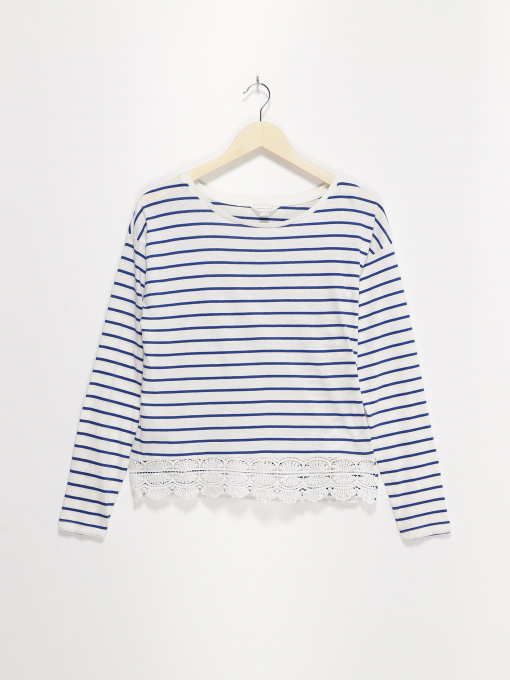 Лонгслив SPRINGFIELD модель 6764215_білий з синім Фото