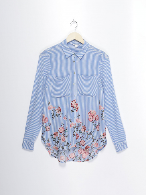 Блуза SPRINGFIELD модель 6792944_синій комб. Фото