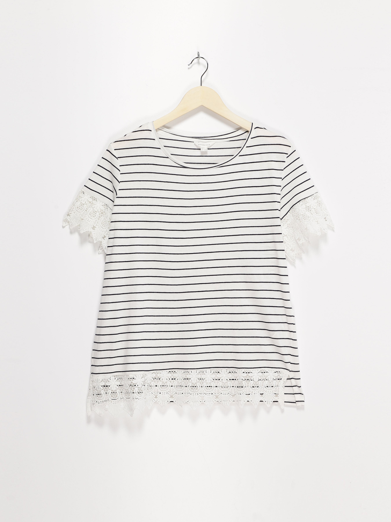 Футболка SPRINGFIELD модель 8865655_білий з чорним Фото