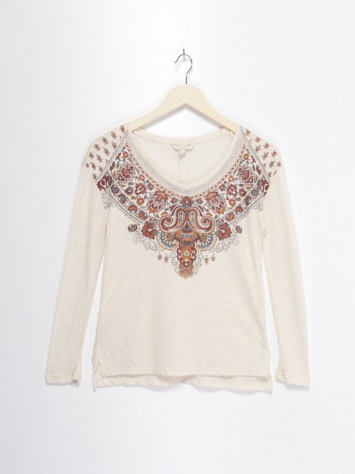 Лонгслив SPRINGFIELD модель 1084917_кремовий комб. Фото