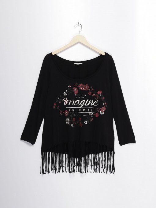 Лонгслив SPRINGFIELD модель 1087681_чорний комб. Фото