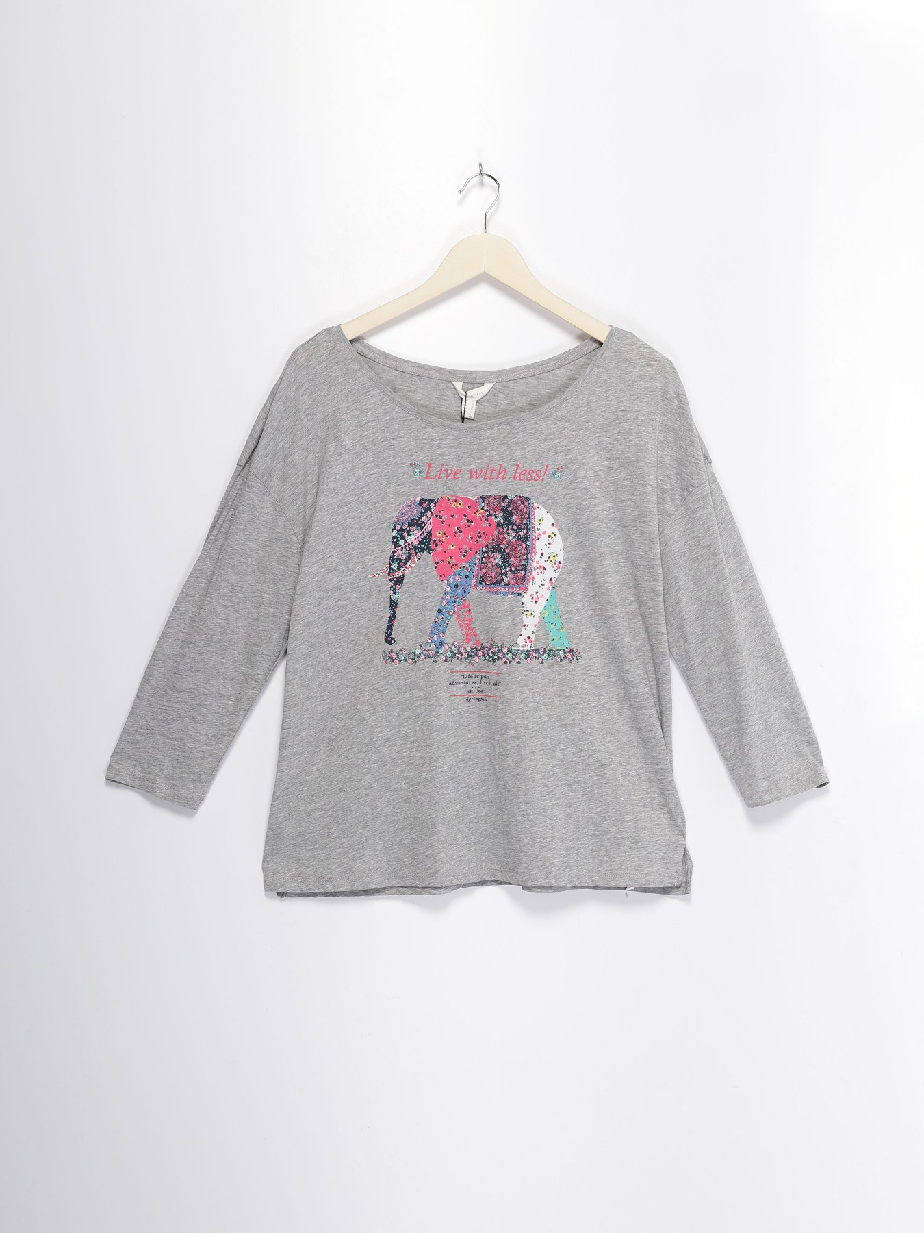 Лонгслів SPRINGFIELD модель 1087908_сірий комб. Фото