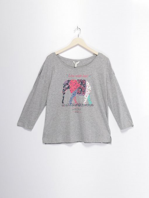 Лонгслив SPRINGFIELD модель 1087908_сірий комб. Фото