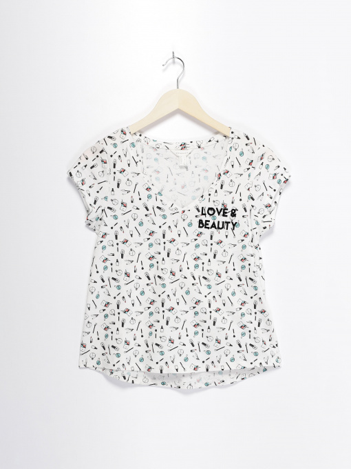 Футболка SPRINGFIELD модель 2735350_білий комб. Фото