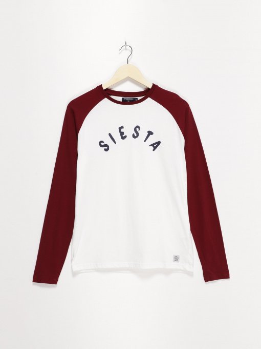 Лонгслив SPRINGFIELD модель 2928442_білий з бордовим Фото