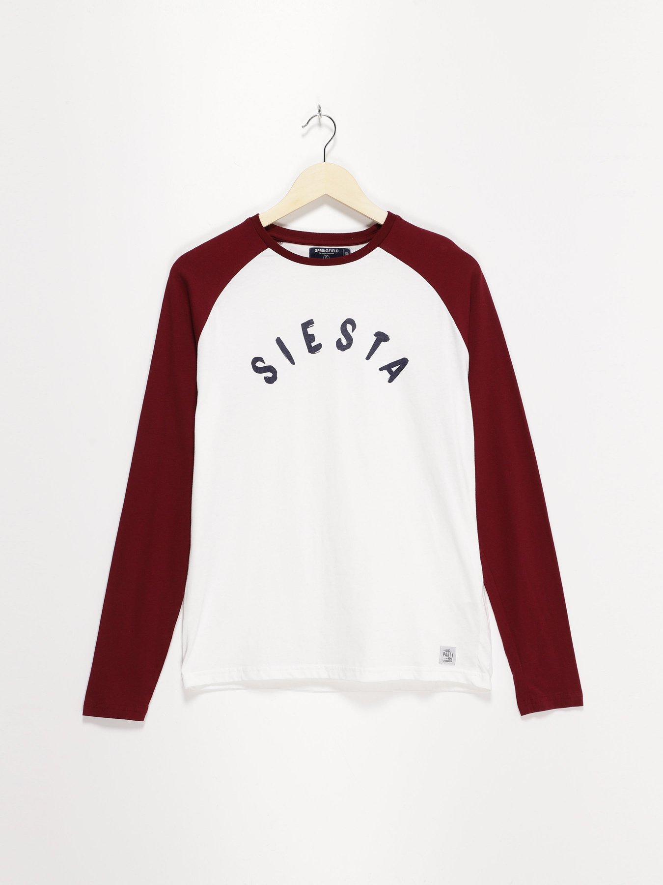 Лонгслів SPRINGFIELD модель 2928442_білий з бордовим Фото