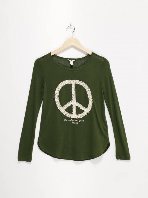 Лонгслив SPRINGFIELD модель 0079510_т.зелений з білим Фото