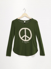 Лонгслів SPRINGFIELD модель 0079510_т.зелений з білим Фото