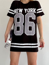 Платье-футболка Trend Alacati Stili модель ALC-X10066SİYAH Фото