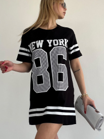 Платье-футболка Trend Alacati Stili модель ALC-X10066SİYAH Фото