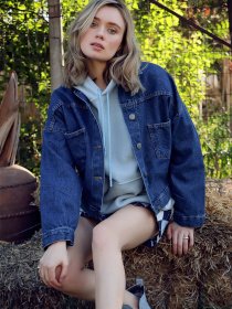 Джинсова куртка Trend Alacati Stili модель ALC-X7192MAVİ Фото