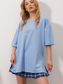 Футболка Trend Alacati Stili модель ALC-X7871MAVİ Фото