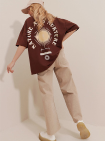 Футболка Trend Alacati Stili модель ALC-X9577KAHVERENGİ Фото