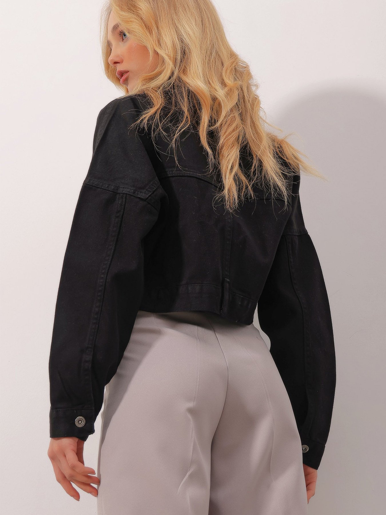 Джинсова куртка Trend Alacati Stili модель ALC-X9899SİYAH Фото