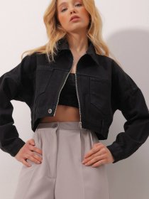 Джинсова куртка Trend Alacati Stili модель ALC-X9899SİYAH Фото