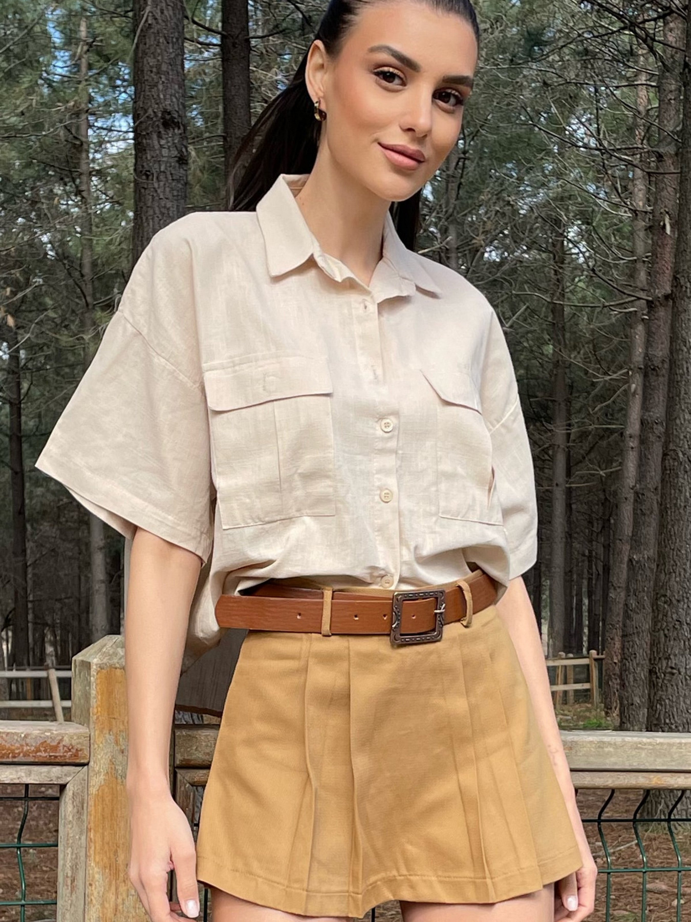 Блуза Trend Alacati Stili модель ALC-X9991KUM BEJİ Блуза Trend Alacati Stili модель ALC-X9991KUM BEJİ Фото