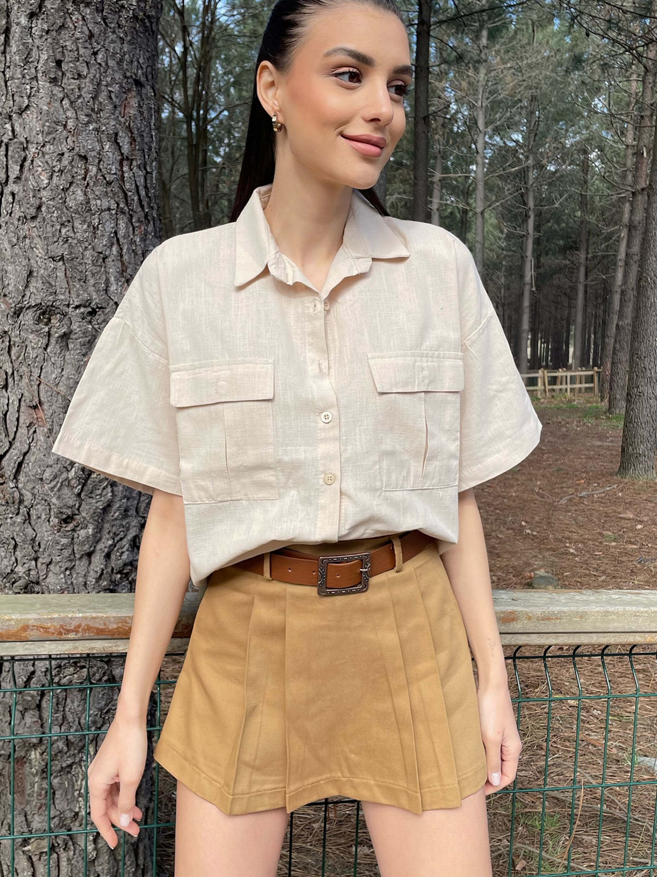 Блуза Trend Alacati Stili модель ALC-X9991KUM BEJİ Блуза Trend Alacati Stili модель ALC-X9991KUM BEJİ Фото