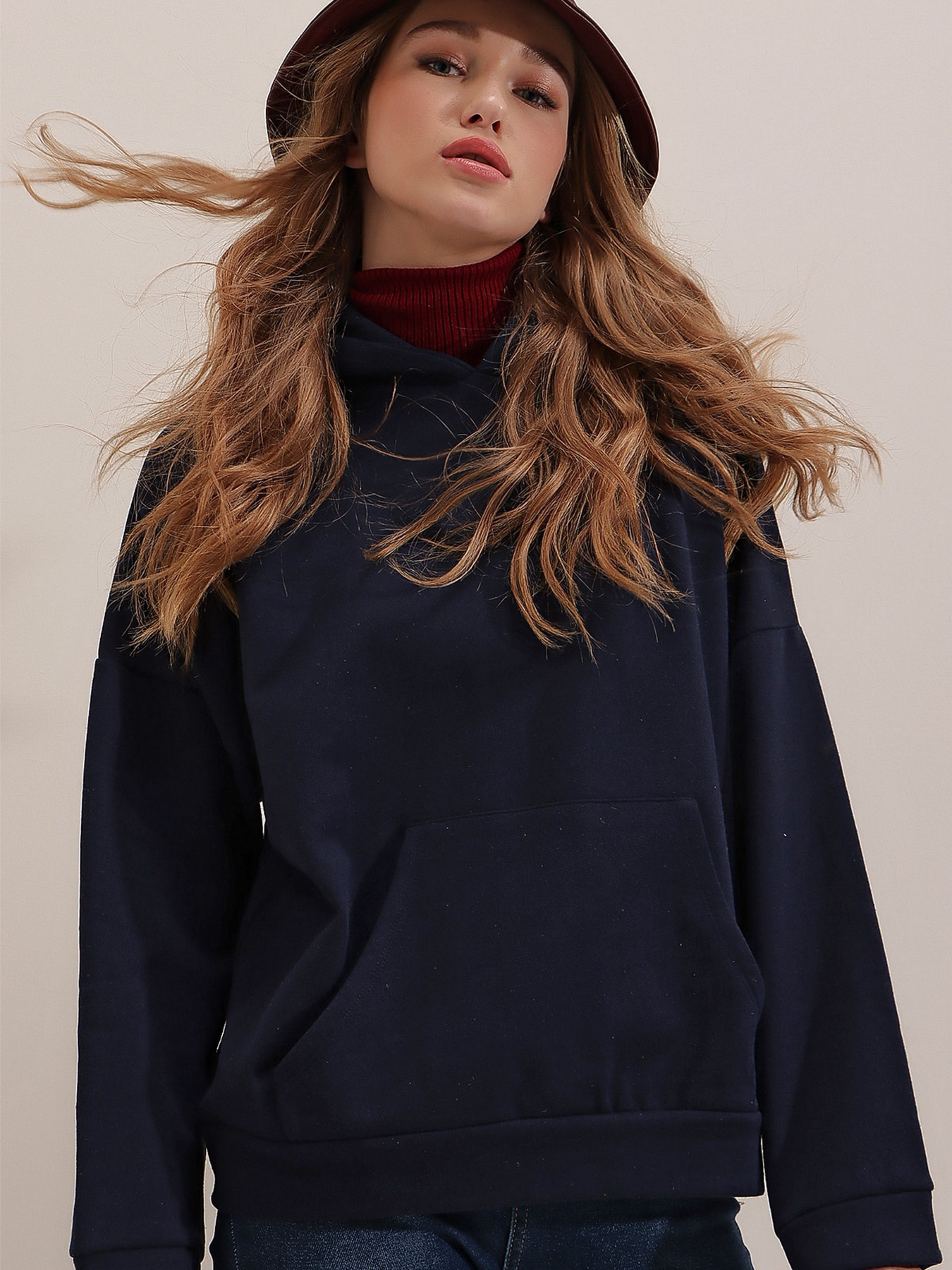 Худі Trend Alacati Stili модель ALC-531-045/LACIVERT Худі Trend Alacati Stili модель ALC-531-045/LACIVERT Фото