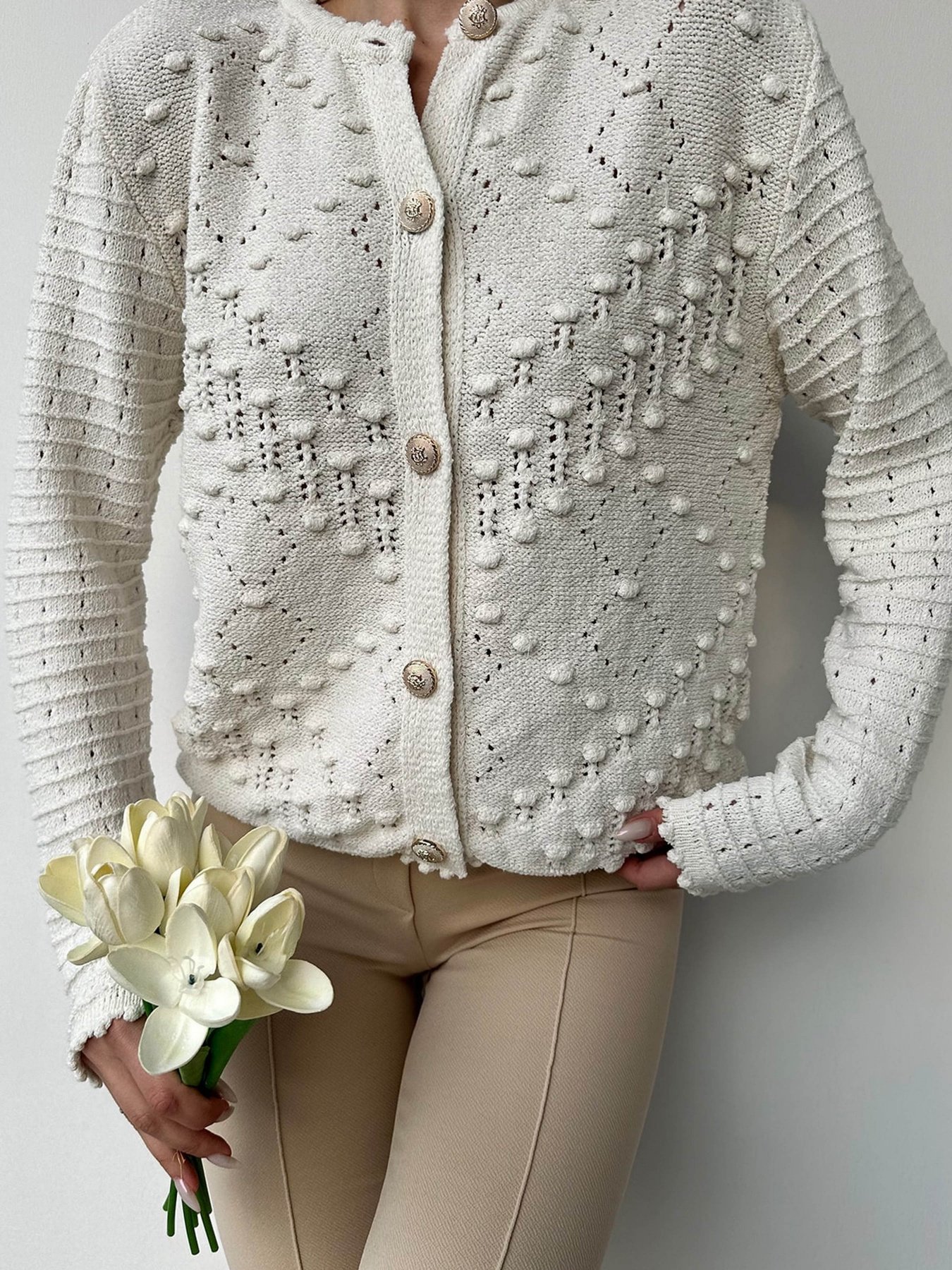 Кардиган Trend Alacati Stili модель ALC-X10003/Ekru Фото