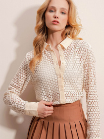 Рубашка Trend Alacati Stili модель ALC-X10078/Vanilya Фото