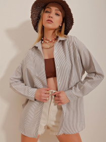 Рубашка Trend Alacati Stili модель ALC-X10232/Kahve Фото