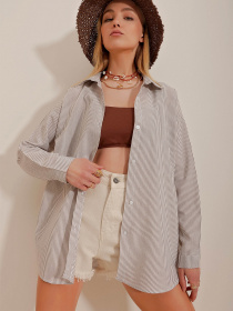 Рубашка повседневная Trend Alacati Stili модель ALC-X10232/Kahve Фото