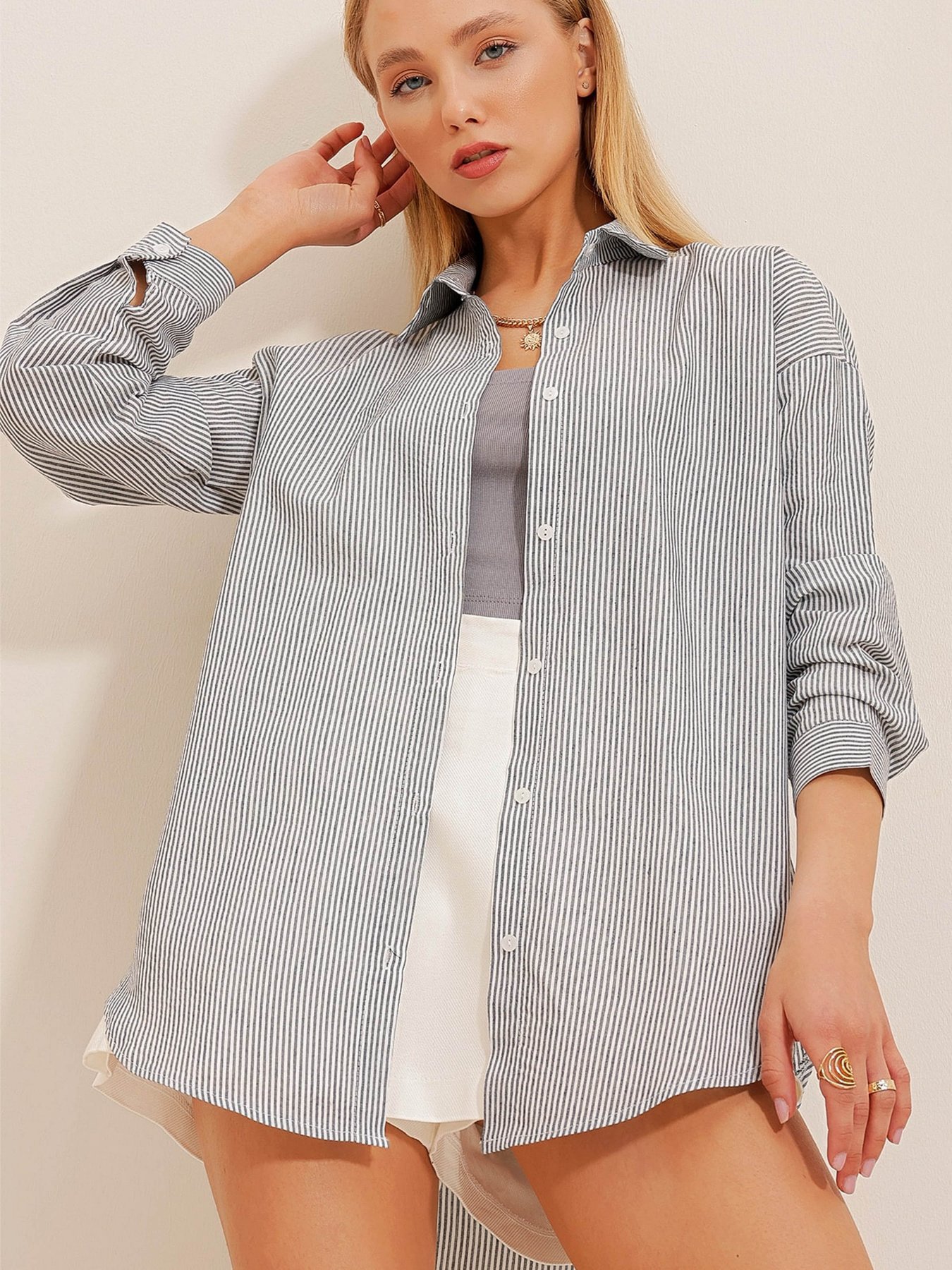 Рубашка Trend Alacati Stili модель ALC-X10232/Lacivert Фото