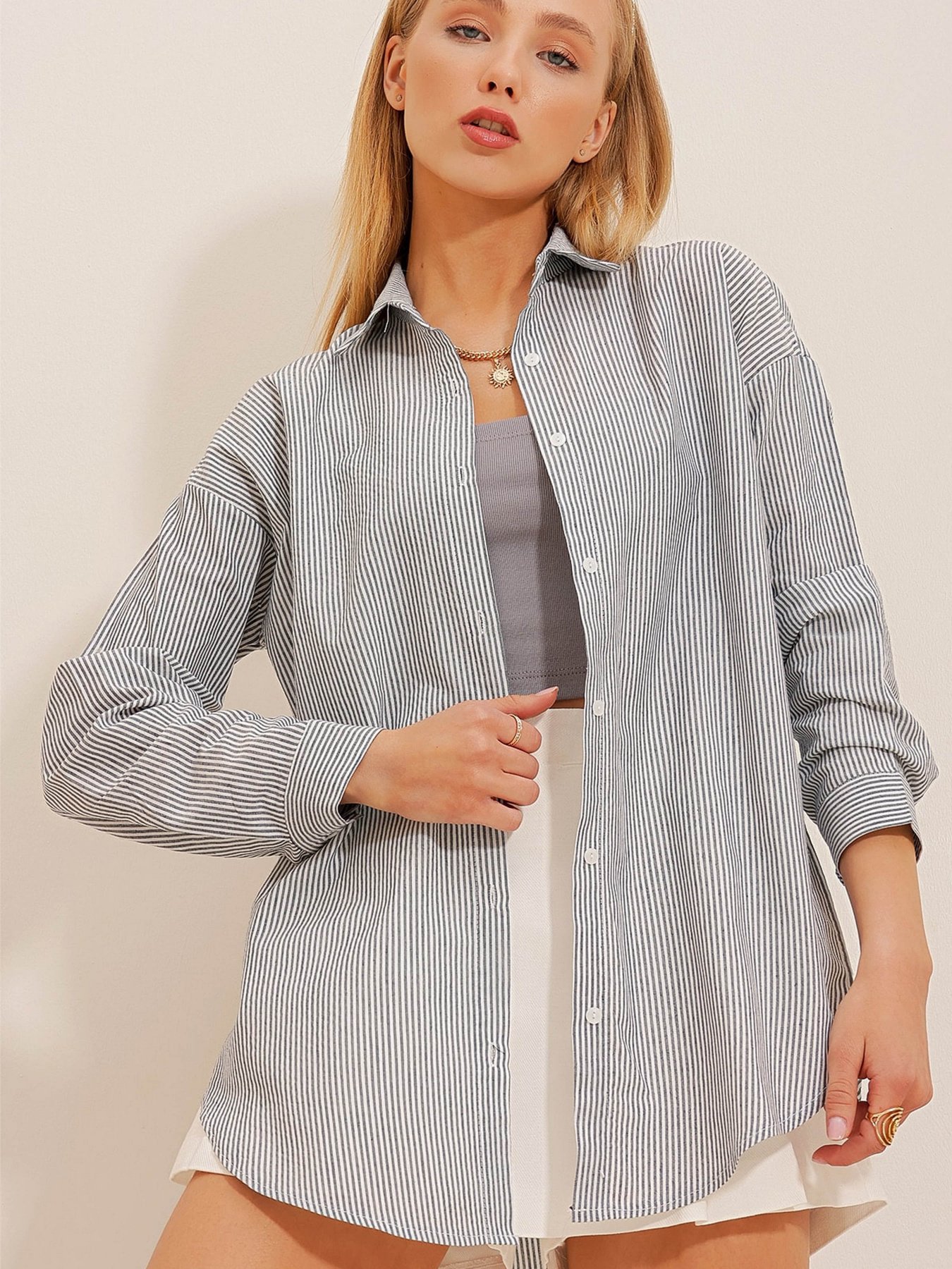 Рубашка Trend Alacati Stili модель ALC-X10232/Lacivert Фото